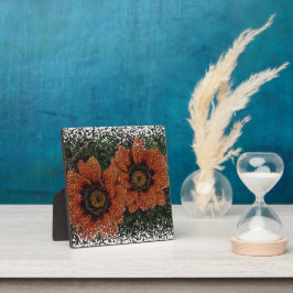 Orange Daisy Balls Plaque Fotoplatte