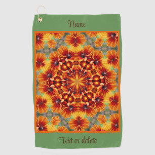 Orange Daisy Blume Abstrakt Personalisiert Golfhandtuch