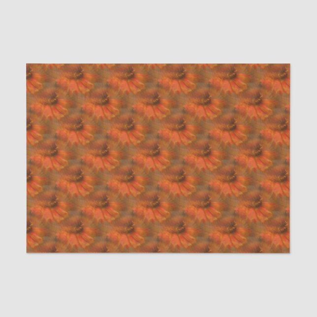 Orange Daisy Blume Natur Kunstmuster Seidenpapier (Vorderseite)