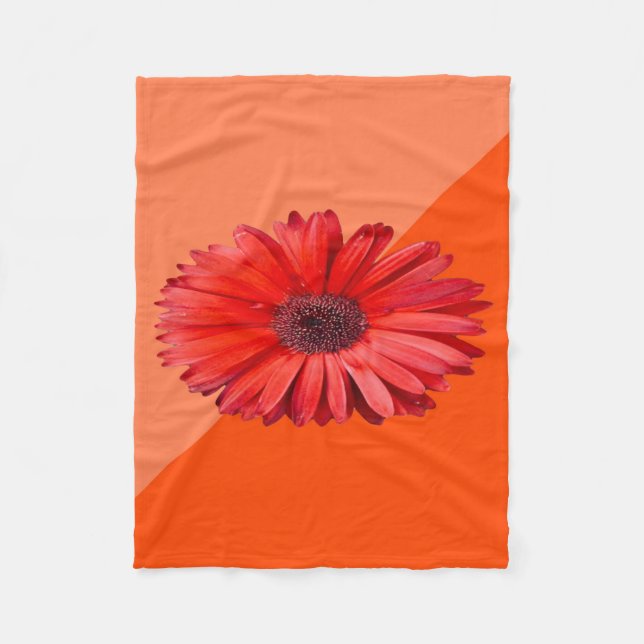 Orange Daisy Fleece Blanket (Vorderseite)
