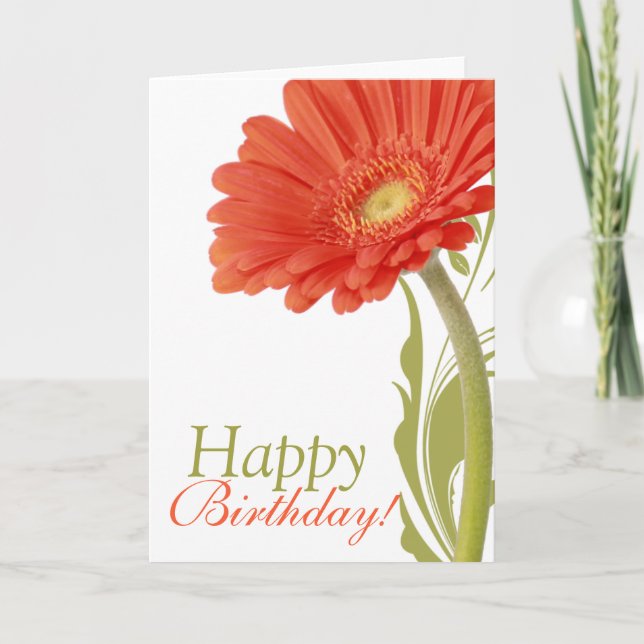 Orange Daisy Happy Birthday Card Blank Innen Karte (Vorderseite)