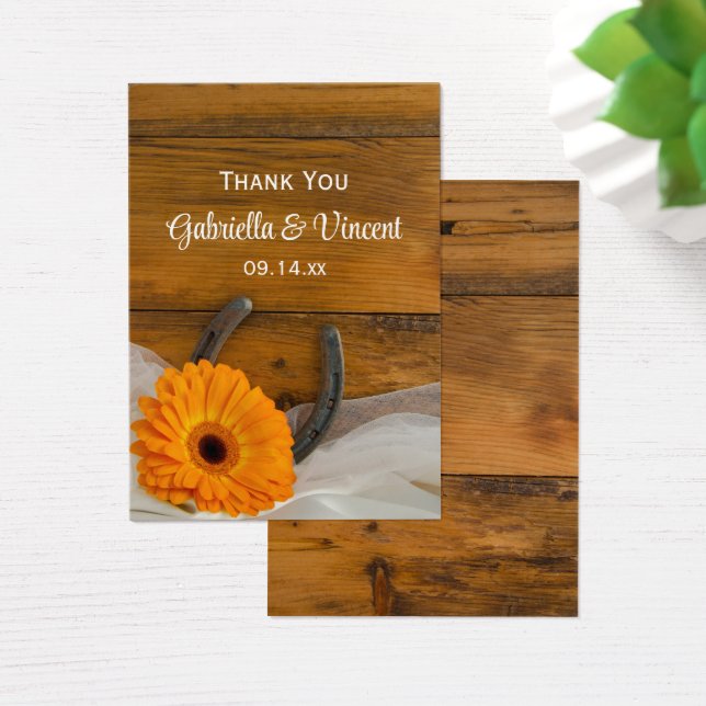 Orange Daisy Horseshoe Mariage occidental Merci (Bureau)