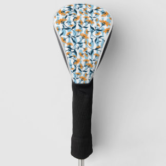 Orange Daisy Navy Rebe Blau Vase Muster Golf Headcover