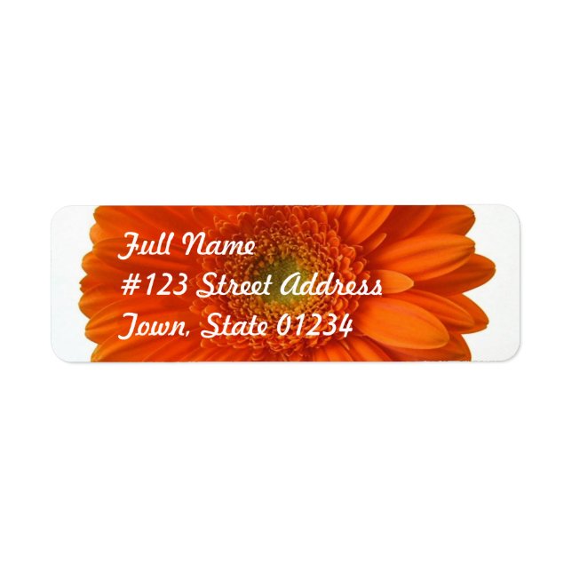 Orange Daisy Rücksendeadresse Mailing Label (Vorne)