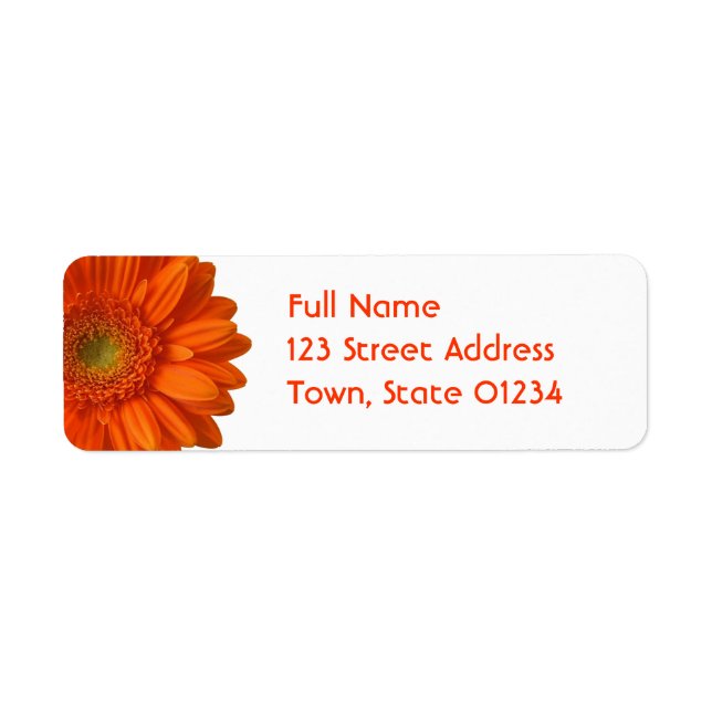 Orange Daisy Rücksendeadresse Mailing Label (Vorne)