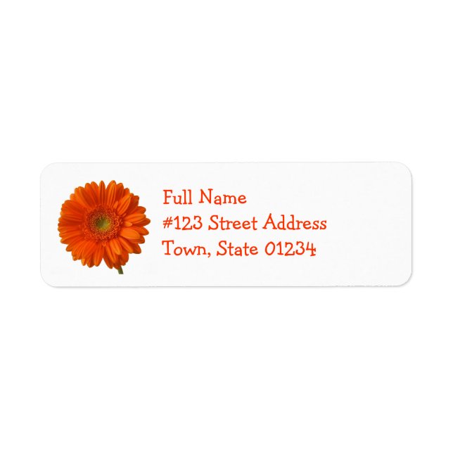 Orange Daisy Rücksendeadresse Mailing Label (Vorne)