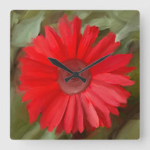 Orange Daisy Wall Clock