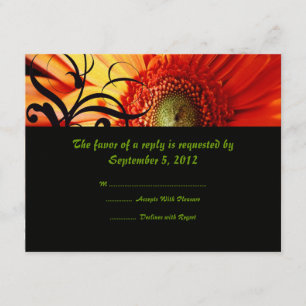 Orange Daisy Wedding RSVP