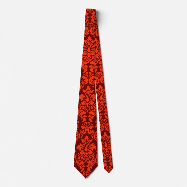 Orange Damask Krawatte (Vorderseite)