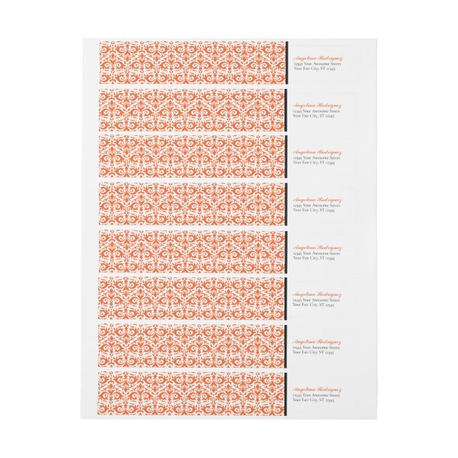 Orange Damask Pattern Abschluss (Bogen)