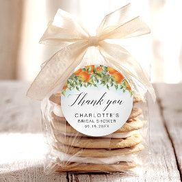 Orange Danke Brautparty Runder Aufkleber