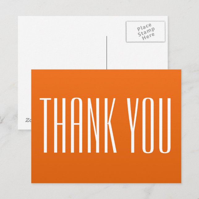 Orange danke Ihnen Postcard Postkarte (Vorne/Hinten)