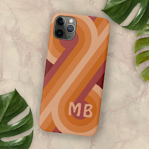 Orange Dark Maroon Red Midyear Art Pattern iPhone 12 Hülle