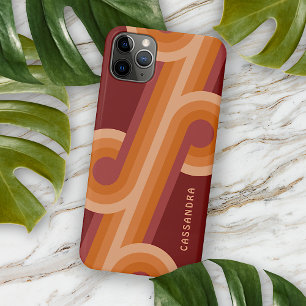 Orange Dark Maroon Red Midyear Art Pattern iPhone 14 Plus Hülle
