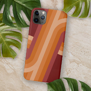 Orange Dark Maroon Red Retro Art Pattern iPhone 11Pro Max Hülle