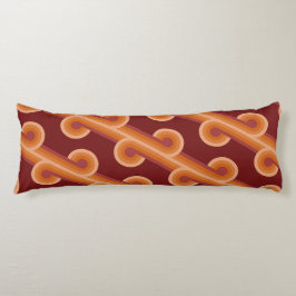 Orange Dark Maroon Red Retro Circles Art Pattern Seitenschläferkissen