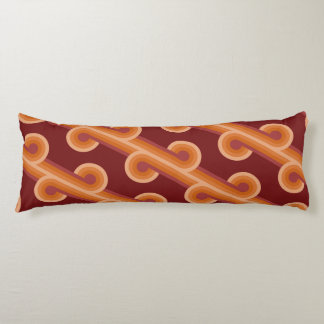 Orange Dark Maroon Red Retro Circles Art Pattern Seitenschläferkissen