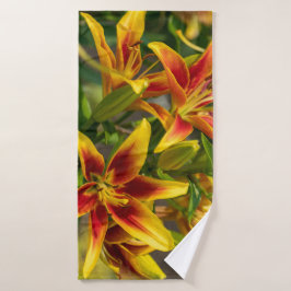 Orange Daylily Art, Canadian Photography Badhandtuch Set