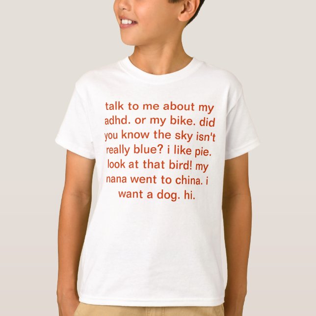 Orange de T-shirt de TDAH Childs (jeunesse M) (Devant)