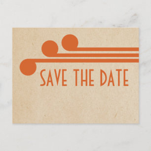 Orange Deko Chic Save the Date Postcard Ankündigungspostkarte