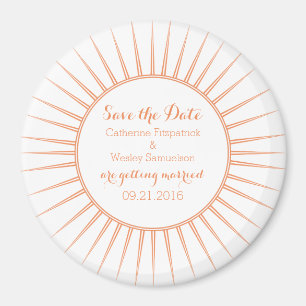 Orange Deko Retro Save the Date Magnet