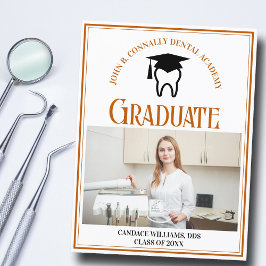 Orange Dental School Foto Custom Abschluss Ankündigungspostkarte