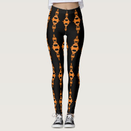 Orange der Muster-Teiler-03 über dem Schwarzen Leggings