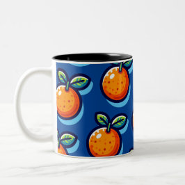 Orange design repeat pattern Coffee Mug Zweifarbige Tasse