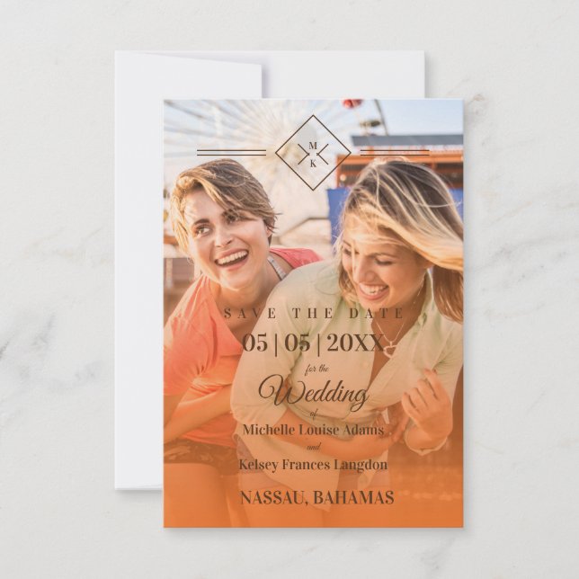 Orange Destination Wedding Gay Lesbian Wedding (Vorderseite)