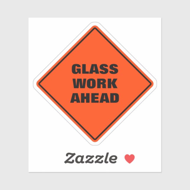 Orange Diamant Road Signage Glas vor Aufkleber (Blatt)