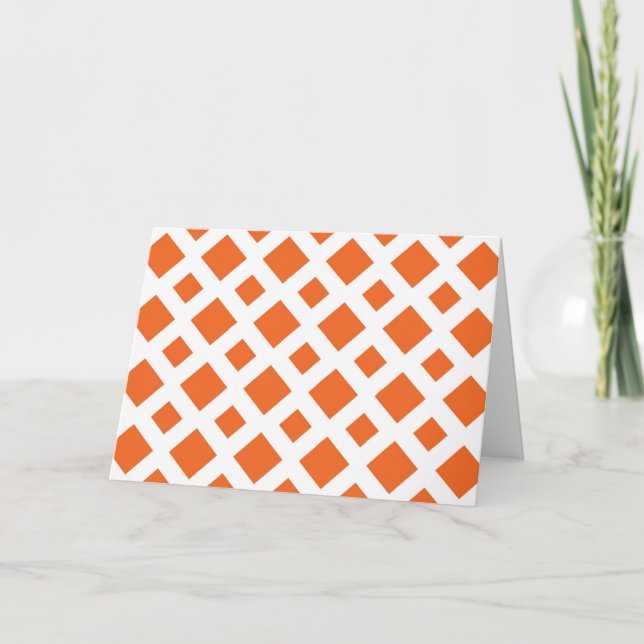 Orange Diamanten auf Weiß Karte (Vorderseite)