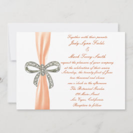 Orange Diamond Bow Hochzeitseinladung Einladung