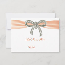 Orange Diamond Bow Wedding Table Platzkarte