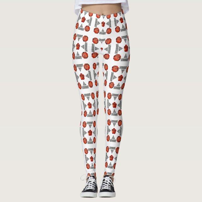 Orange Diamond Gemstone Art, Orange Leggings (Vorderseite)