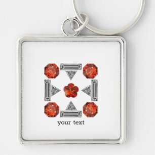 Orange Diamond Gemstone Art, Orange Schlüsselanhänger