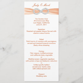 Orange Diamond Infinity Wedding Menu Card Menükarte