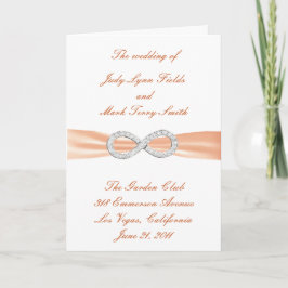 Orange Diamond Infinity Wedding Program Card Programm