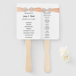 Orange Diamond Infinity Wedding Program Fans Fächer