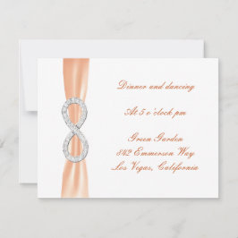 Orange Diamond Infinity Wedding Reception Card Einladung