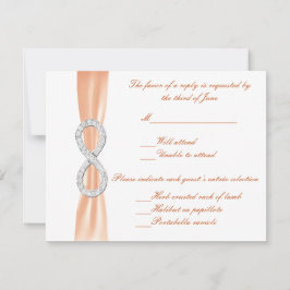 Orange Diamond Infinity Wedding Response Card RSVP Karte