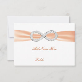 Orange Diamond Infinity Wedding Table Platzkarte