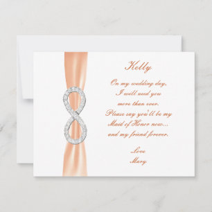 Orange Diamond Infinity Wedding Trauzeugin Card Einladung