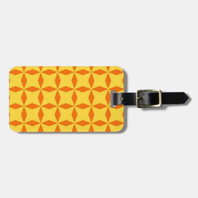 Orange Diamond Pattern Gepäckanhänger (Vorderseite horizontal)