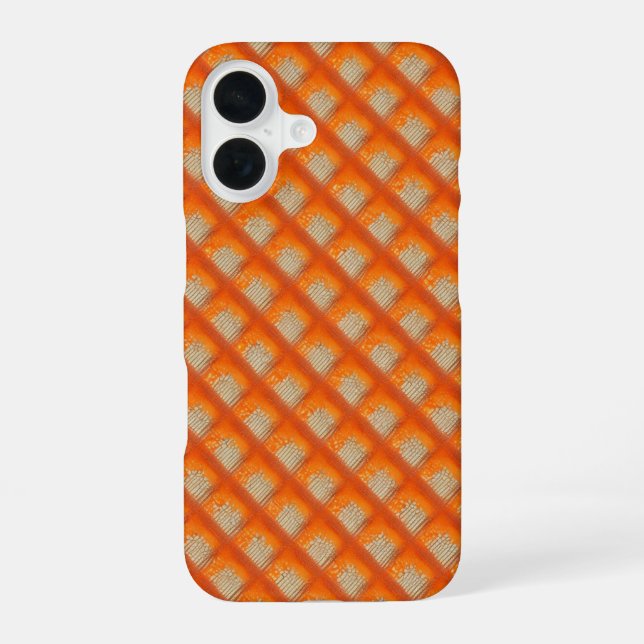 Orange Diamond Pattern iPhone 16 Hülle (Rückseite)