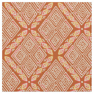 Orange Diamond Shapes Mud Tuch Inspiriert Stoff