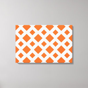 Orange Diamonds on White Leinwanddruck