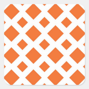 Orange Diamonds on White Quadratischer Aufkleber