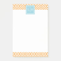 Orange Diamonds Pattern und Monogram