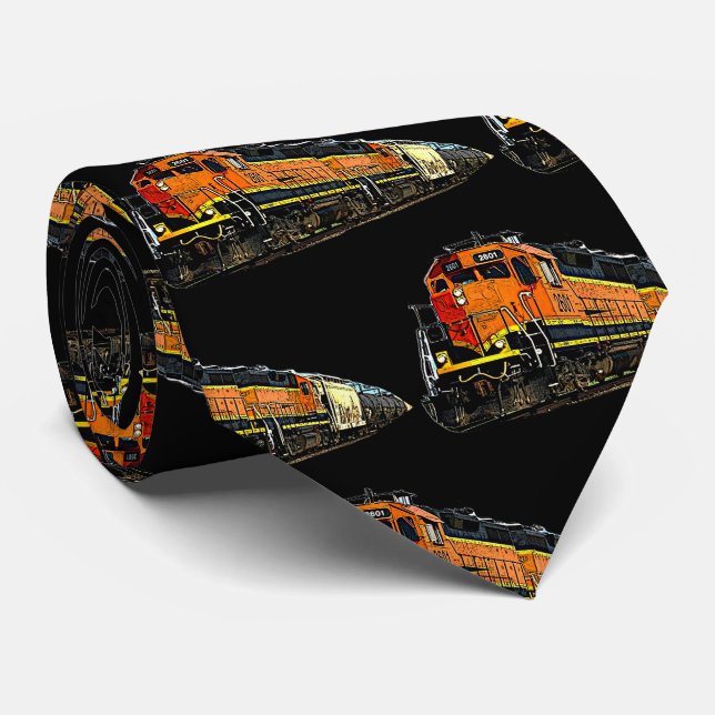 Orange Diesel Lokomotive Train Motor Krawatte (Gerollt)