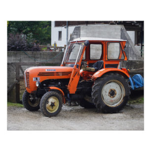 Orange Diesel Traktor Steyr KL II Poster